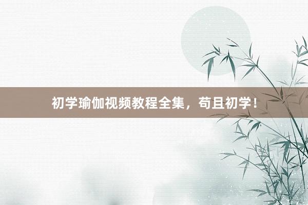 初学瑜伽视频教程全集，苟且初学！